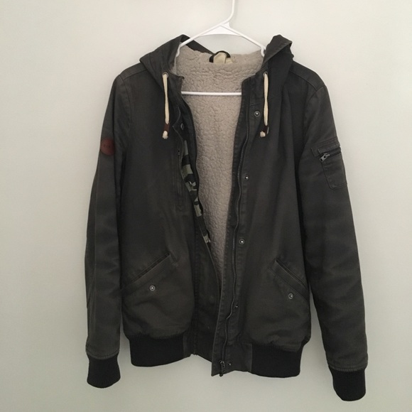 **SOLD**Roxy Sherpa lined jacket (charcoal grey) - Picture 1 of 4